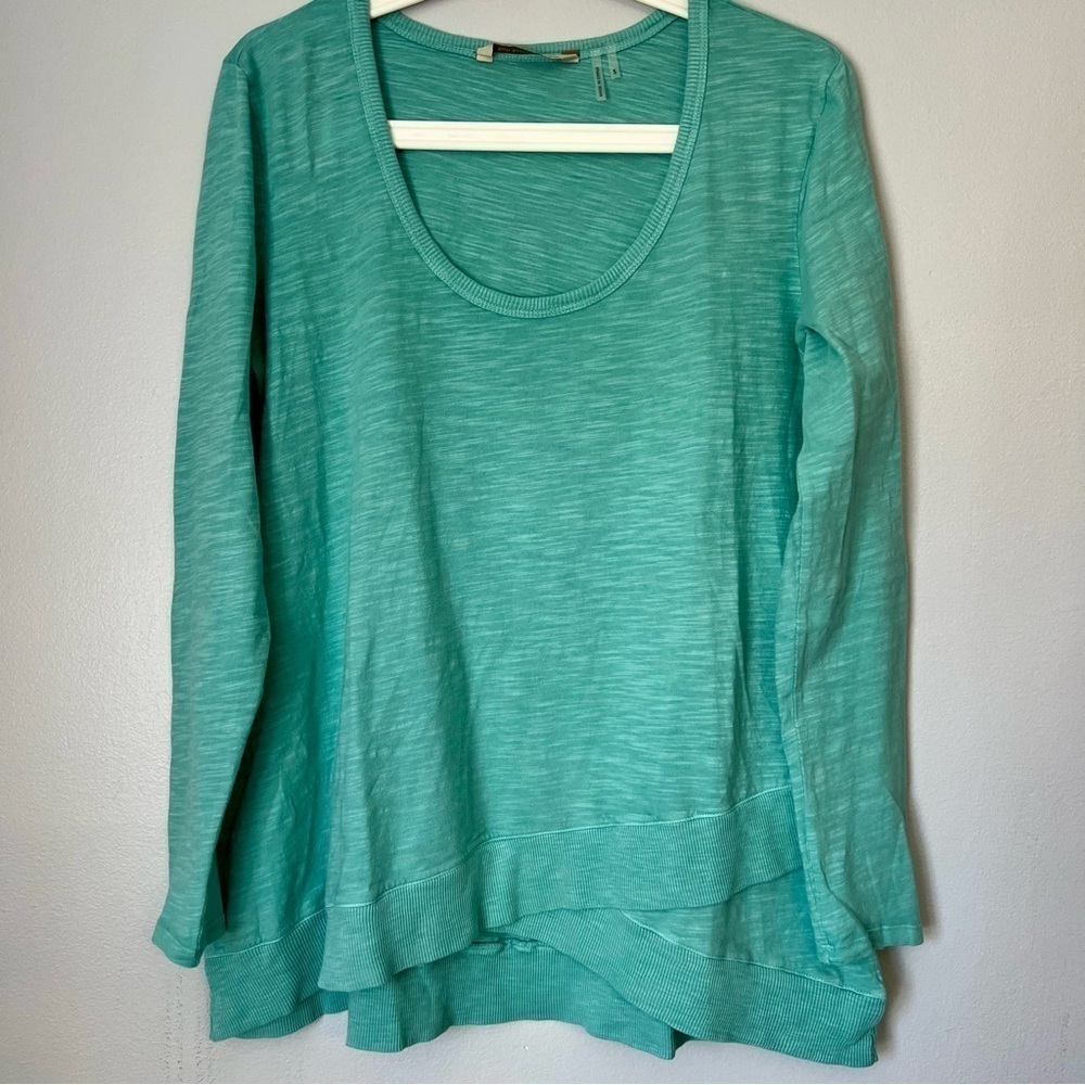 Soft Surroundings Blue Siesta Tunic Long Sleeve Pullover Size Small Round Neck